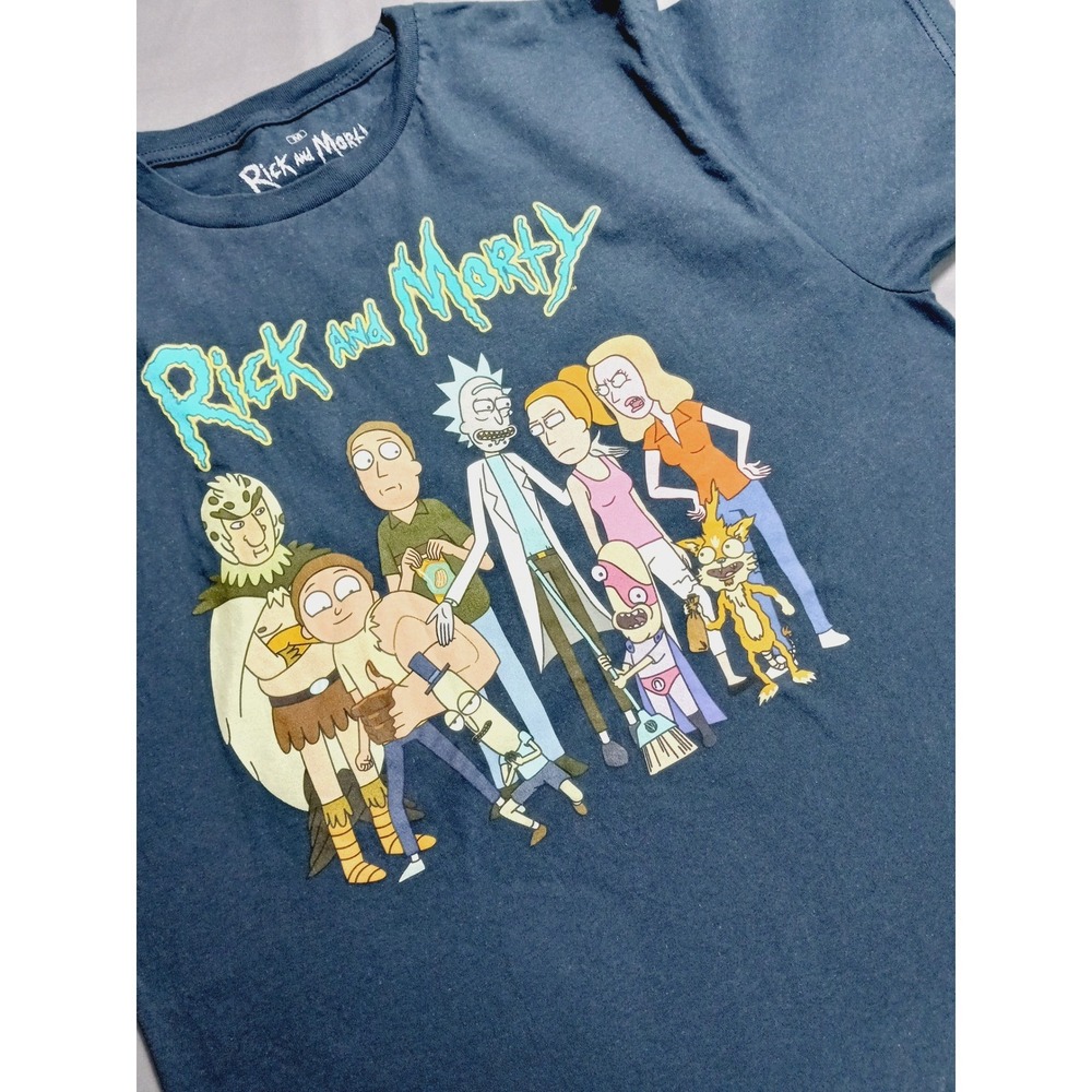 Rick and Morty Ripple Junction‎ Graphic T-Shirt Mens Medium Blue Adult Swim Tee